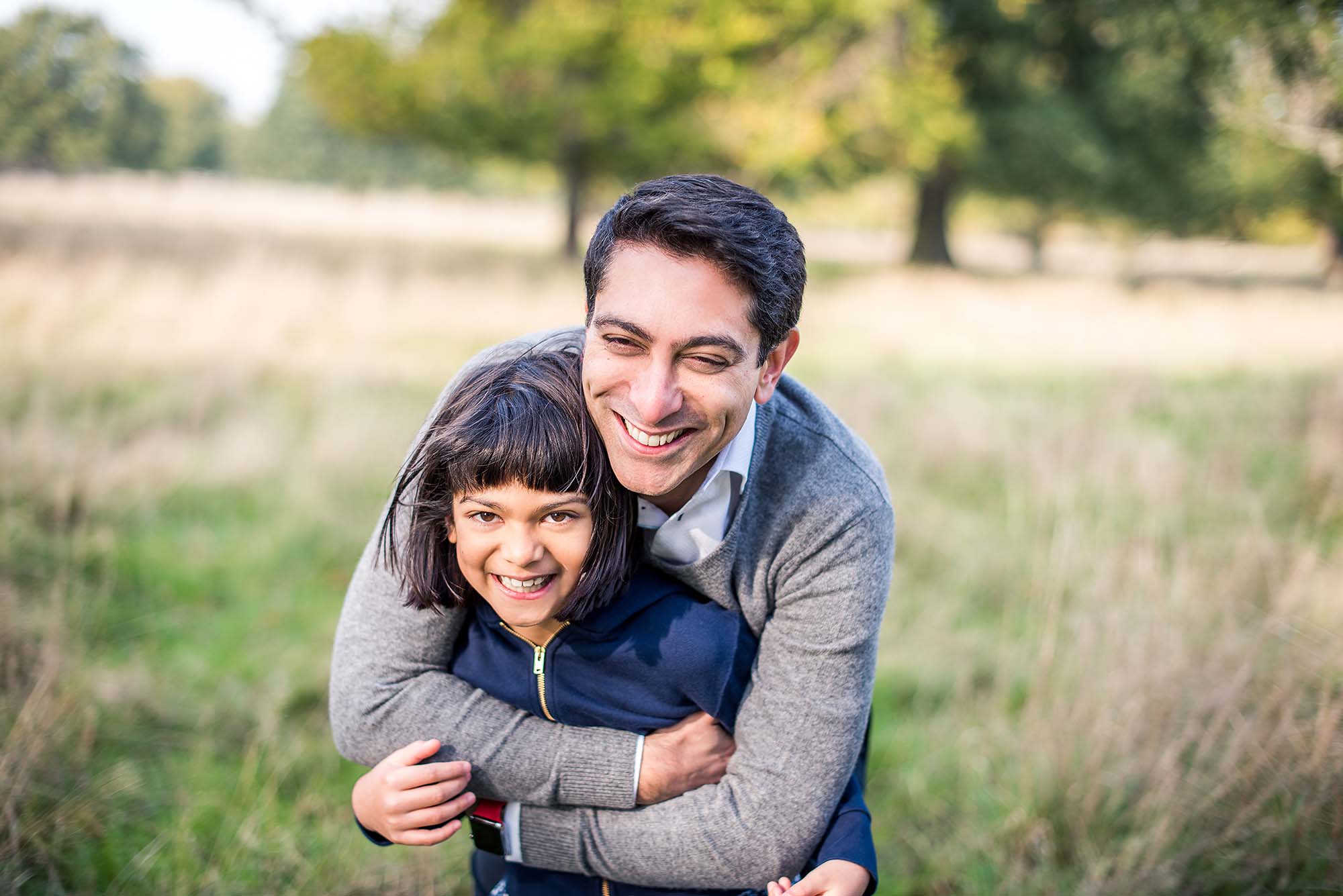 Dad hugging his daughter Surrey Photo shoot